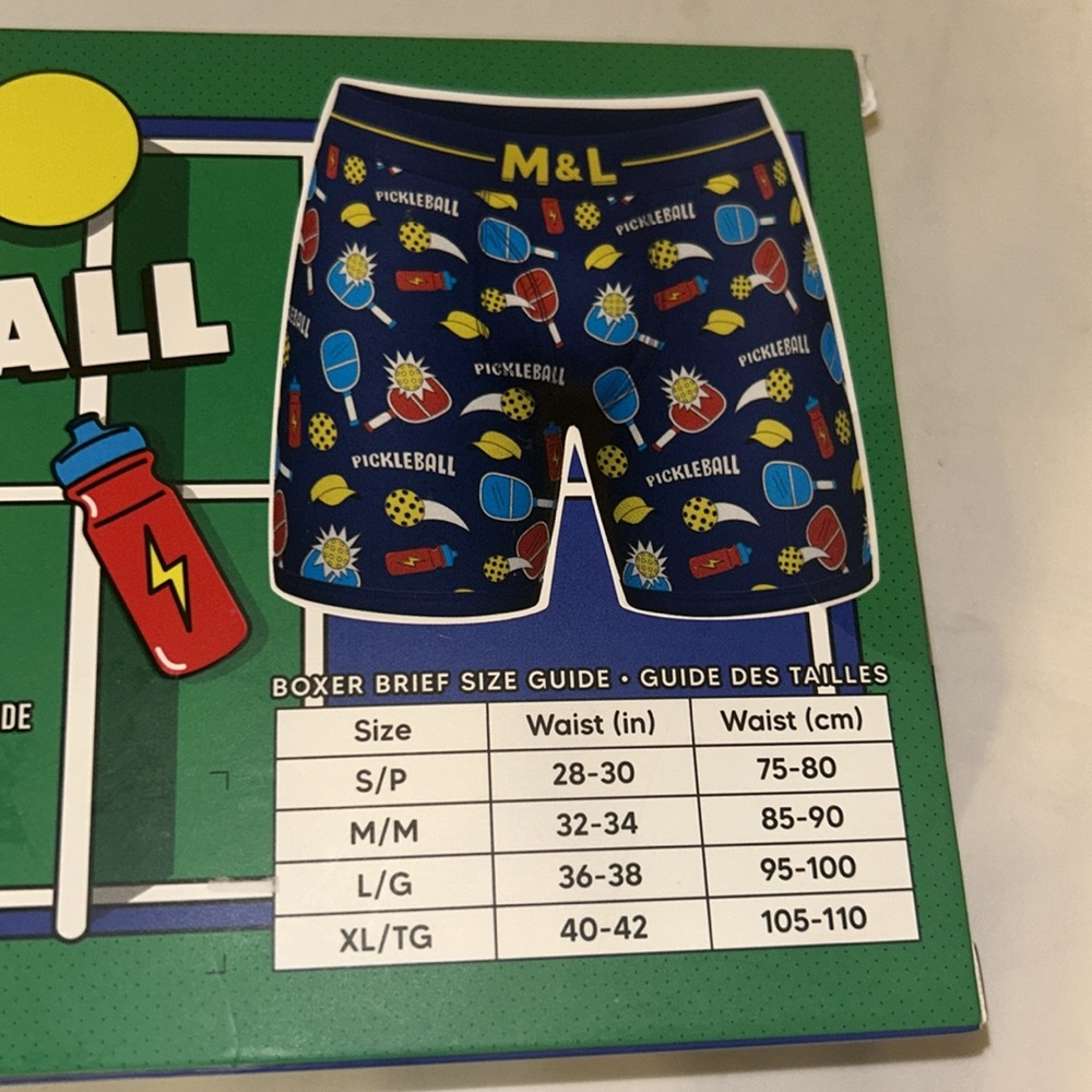 Pickle Ball Small Boxers Briefs NWT UNOPENED Small 28-30”
